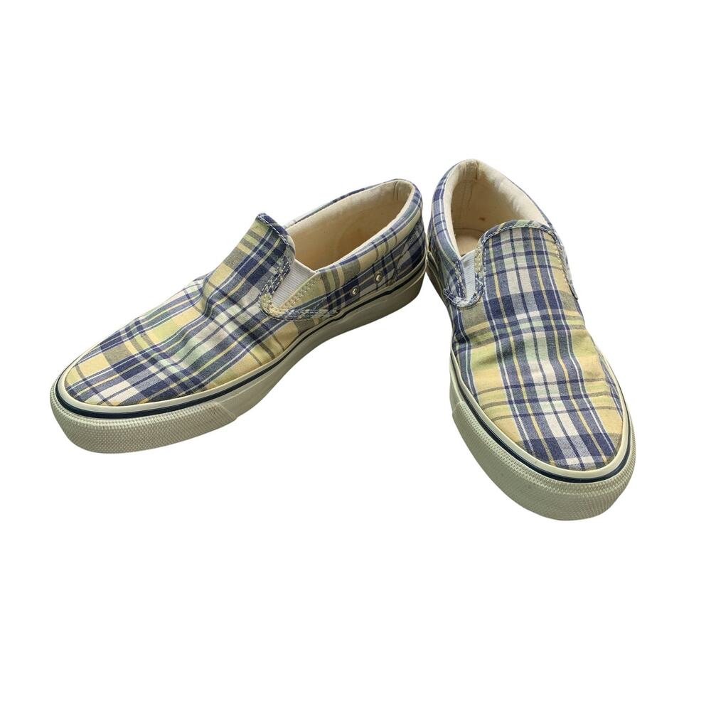 Sperry Top-Sider Shoes Men's Size 7 1/2 Canvas Plaid Slip-On